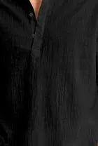 Full Sleeves Solid Short Kurta for Men 