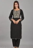 Rayon Printed Kurta with Pant for Women 