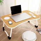 Laptop & Study Table, Foldable and Portable/Ergonomic & Rounded Edges/Non-Slip Legs Wooden 