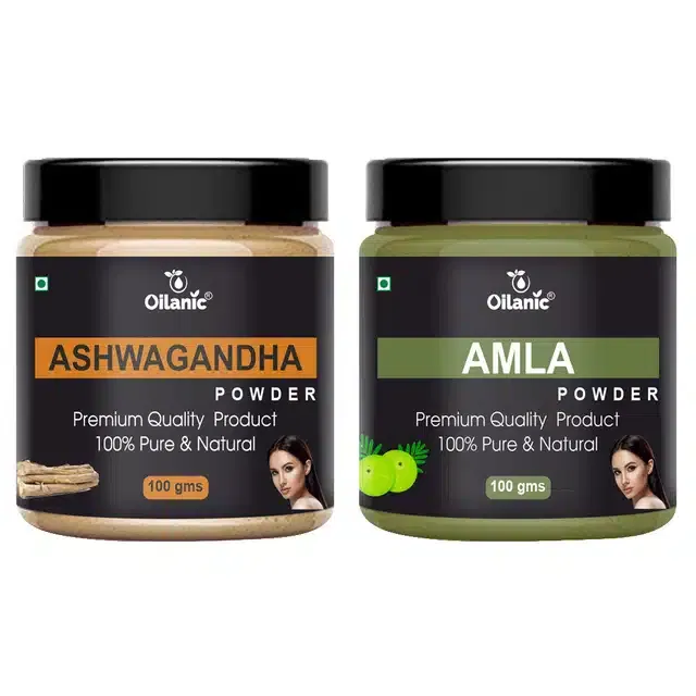 Natural Ashwagandha & Amla Powder for Skin & Hair (Pack of 2, 100 g)