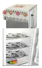 Knit Printed Fridge 6 Pcs Mat with Top Cover 