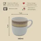 Ceramic Tea & Coffee Cup, White, Pack of 6 
