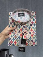 Cotton Blend Printed Kurta for Men 