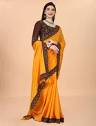 Vichitra Solid Saree for Women 