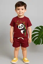 Cotton Blend Printed Clothing Set for Boys 