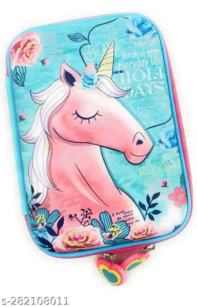 Unicorn Theme Pencil Case (Pink & Blue)