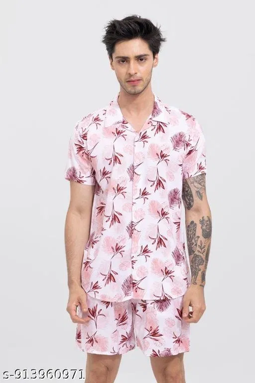 Casual Shirts for Men, Pack of 2 (Pink, S)