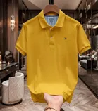 Cotton Matty Solid T-shirt For Men, Yellow 