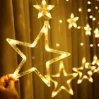 Stars LED Curtain Star Shape Lights with 8 Flashing Modes 