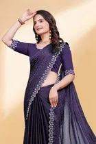 Poly Silk Embellished Saree for Women 