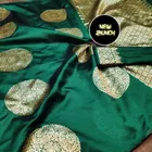 Litchi Silk Zari Woven Saree for Women, Green 