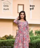 Anarkali Viscose Rayon Printed Kurti for Women 