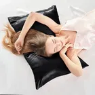 Grover Silk Pillow Cover Black 17x27inch Pack of 2 with crunches