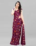 SVB बटरफ्लाई प्रिंटेड साड़ी फॉर वीमेन 