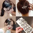 Stone Work Metal Hair Pins for Women, Gold, Pack of 6