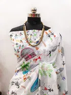Linen Printed Saree for Women 