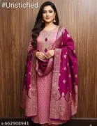 Silk Blend Zari Woven Punjabi/All Over Suits 