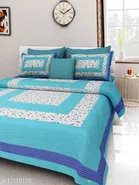 Cotton Queen Bedsheet with 2 Pillow Cover 