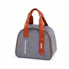 Grey & Brown Dual Tone Insulated thermal Lunch Bag