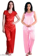 Satin Nightsuit Set for Women 