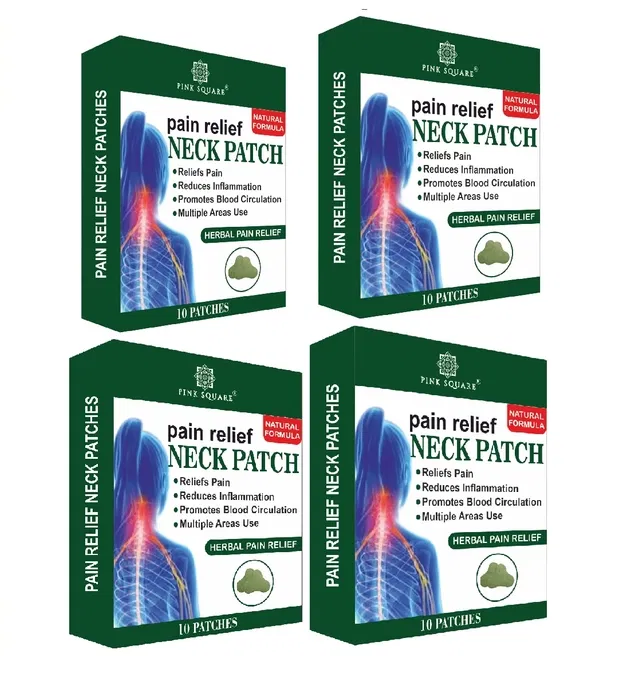 Pink Square Neck Pain Relief 10 Pcs Heat Patches (Pack of 4)