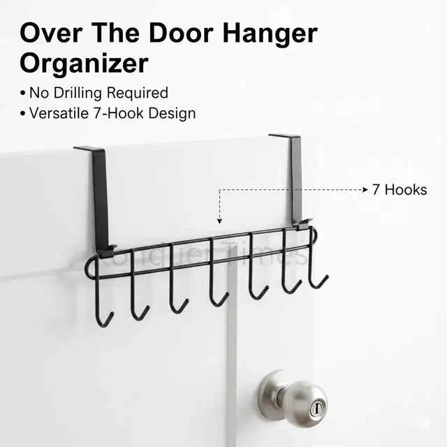 KT Stainless Steel Hook Hanger Organizer (No Drilling Required)