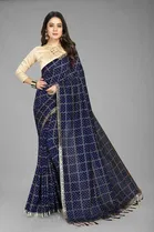 Trendy Vichitra Silk Saree with Blouse Piece For Women 