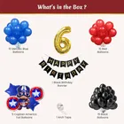 Captain AMerica Theme 6th Birthday Balloon Decoration Kit For Kids, Multicolor, Pack Of 53