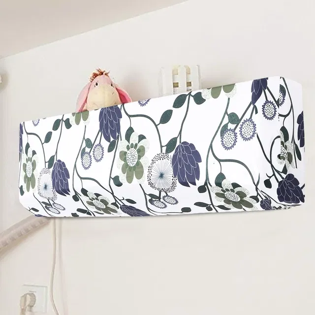 Polyester Elastic Fitted Stretchable Adjustable Printed Cover for 1 & 1.5 ton Split AC (Multicolor, 42x10x10 inches)