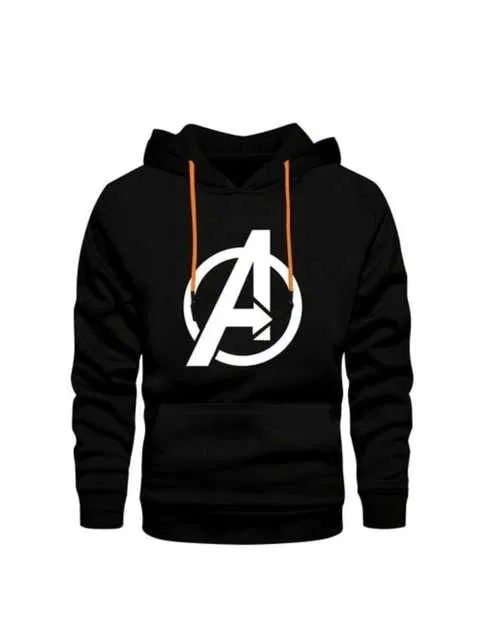 Men's Printed Sweatshirt (Black, XXL)