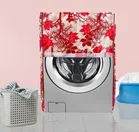 Knit Printed Front Load Washing Machine Cover (Red)