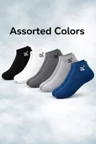 Printed Ankle Length Cotton Blend Socks for Men ,Multicolour, Set of 4
