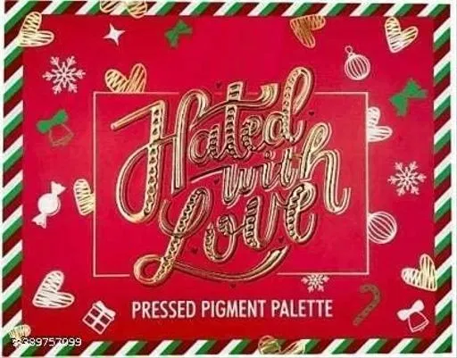 The Hated With Love Red Edition Original Eyeshadow Palette - Long Lasting Waterproof Shades for Girls, Multicolor, Matte and Shimmery Finish