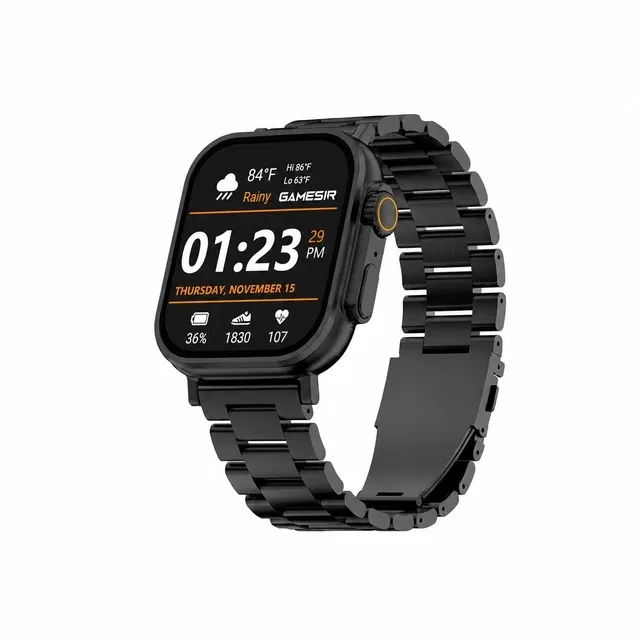Immutable Black T800 Ultra Smartwatch Stainless Steel, BT Calling, Fitness & Music Smartwatch (Black Metal Strap, Regular Size)