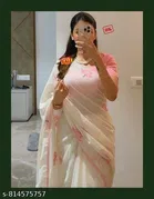 Cotton Linen Saree for Women 