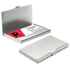 Stainless Steel Business Card Holder Wallet for Unisex (Silver, Pack of 2)