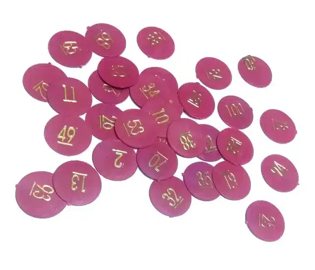 Plastic Numerical Token (Pink, Pack of 100)