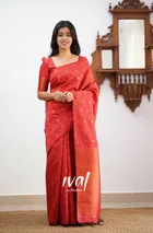 Jacqard Zari Saree for Women (Red, 6.3 m)