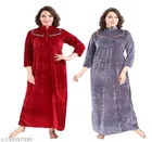 Velvet Nightdress Set for Women 