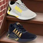 Sports Shoes for Men, Pack of 2, Black & Grey 