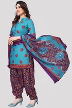 Cotton Suit Fabric with Dupatta for Women 