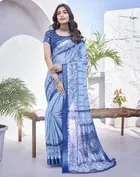Linen Printed Saree for Women 