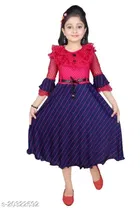 Ethnic Gown for Girls (Pink & Blue, 3-4 Years)