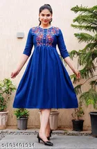 Rayon Embroidred Anarkali Kurti for Women 
