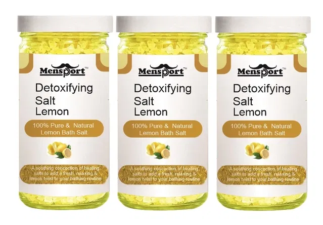 Mensport Detoxifying Lemon Bath Salt Crystal (200 g, Pack of 3)