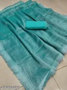 Jimmy Choo Solid Saree For Women, Green