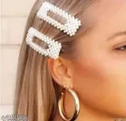 Korean Style Pearl Hair Clips for Women & Girls, Multicolour, Pack of 12