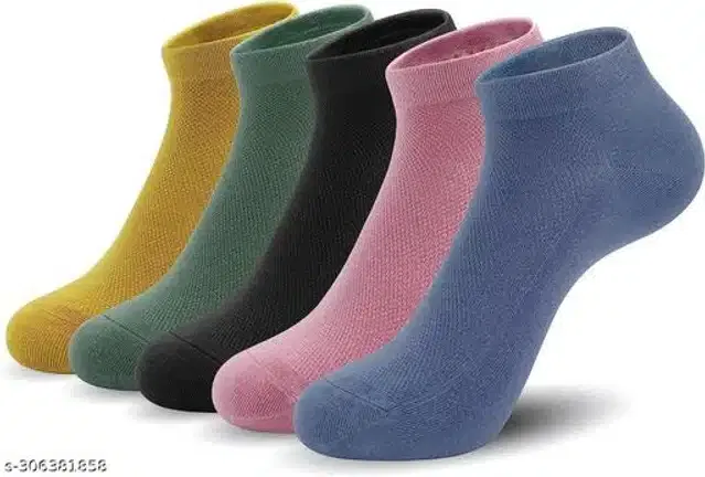 Cotton Socks for Women (Multicolor, Set of 5)