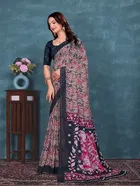 Georgette Printed Saree for Women 