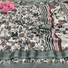 Linen Printed Saree for Women, Multicolor 